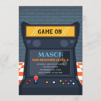 Arcade-Spiel-Geburtstagseinladung Einladung