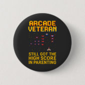 Arcade Vater Pixel Art - Retro Gamer Button (Vorderseite)