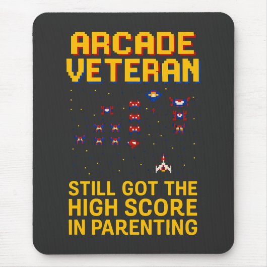 Arcade Vater Pixel Art - Retro Gamer T - Shirt Mousepad (Vorne)