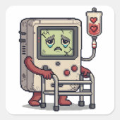 Arcade Video Game Birthday | Level Up Gamer Quadratischer Aufkleber (Vorderseite)