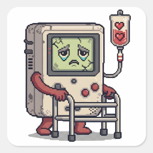 Arcade Video Game Birthday | Level Up Gamer Quadratischer Aufkleber (Vorderseite)