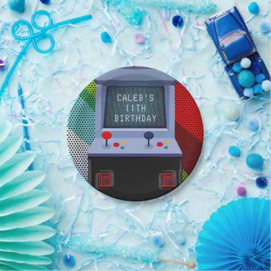 Arcade Video Game Birthday Party Pappteller (Party)