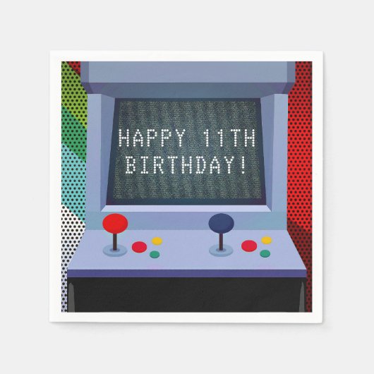 Arcade Video Game Birthday Party Serviette (Vorderseite)