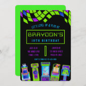 ARCADE VIDEO GAME GAME Geburtstagsparty Einladung (Vorne/Hinten)