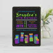 ARCADE VIDEO GAME GAMER Geburtstagsparty Einladung (Stehend Vorderseite)