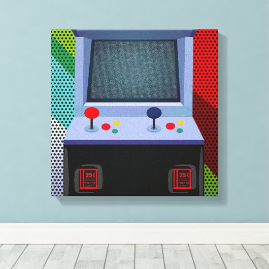 Arcade Video Game Joystick - Kunst Leinwanddruck (Insitu (Holzboden))