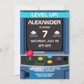 Arcade Video Game Level Up Geburtstag Einladung (Vorderseite)