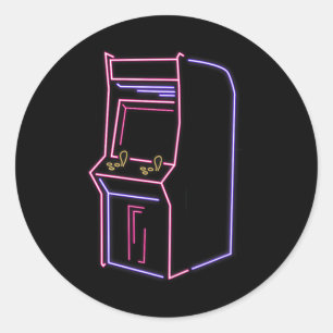Arcade-Videospielautomat Spielautomat Vintage 80er Runder Aufkleber