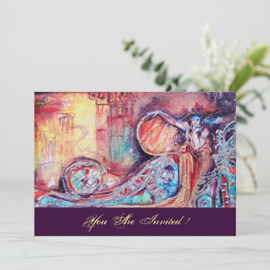 ARCADIA - BUTTERFLY PFLANZE Blue Red Pink Champagn Einladung (Stehend Vorderseite)