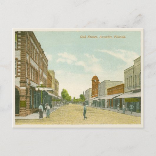 Arcadia Florida Vintage historische Straßenszene Postkarte (Vorderseite)