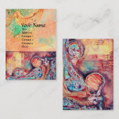 ARCADIA, MAGIC GOLD FLORAL GLITZERN Red Pink Green Visitenkarte (Vorne/Hinten)