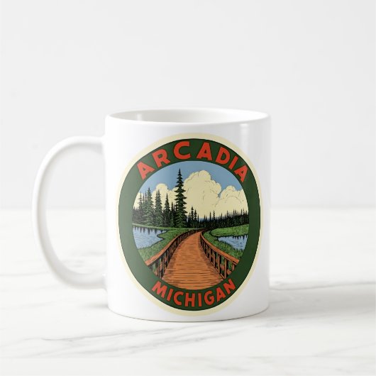 Arcadia Michigan Vintag Kaffeetasse (Links)
