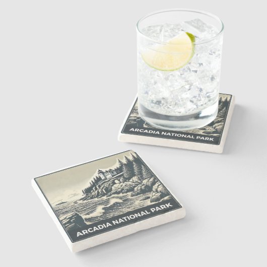 Arcadia-Nationalpark Steinuntersetzer (Seitenansicht)