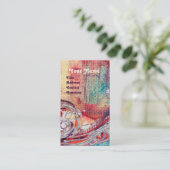 ARCADIA, Red Blue Silver Abstrakt Visitenkarte (Stehend Vorderseite)