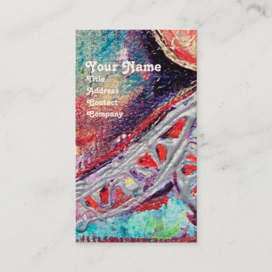 ARCADIA, Red Blue Silver Abstrakt Visitenkarte (Vorderseite)