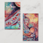 ARCADIA, Red Blue Silver Abstrakt Visitenkarte (Vorne/Hinten)