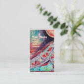 ARCADIA, Red Blue Silver Abstrakt Visitenkarte (Stehend Vorderseite)