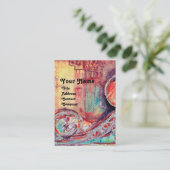 ARCADIA, Red Blue Yellow Silver Abstrakt Visitenkarte (Stehend Vorderseite)