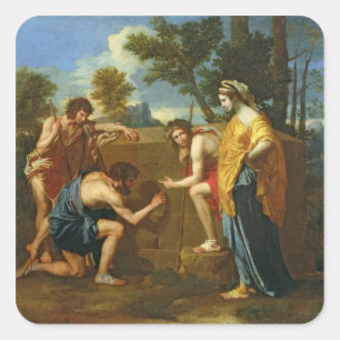 Arcadian Shepherds Quadratischer Aufkleber