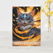 Arcane Ember: Der Flamebound Kitten Familiar Karte (Gelbe Blume)