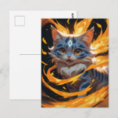 Arcane Ember: Der Flamebound Kitten Familiar Postkarte (Vorne/Hinten)