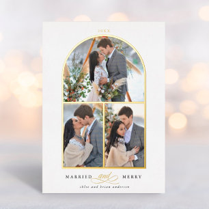 Arch 3 Foto Hochzeit und Frohe Weihnachtskarte Folieneinladung