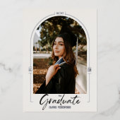 Arch Abschluss Ankündigung Silv Foil Einladung (Vorderseite)