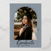 Arch Abschluss Ankündigung Silv Foil Einladung (Vorderseite)