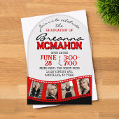 Arch Abschluss Foto Filmstrip Rot Mattiert Acryleinladungen