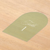 Arch Acryl Olivgrüne Hochzeitstisch-Nummer Acryleinladungen (Ablage )