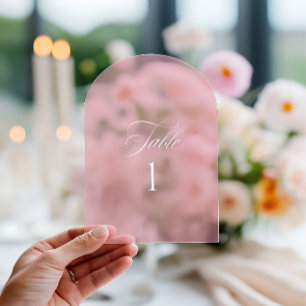 Arch Acryl Rosa Hochzeitstisch Nummer Acryleinladungen