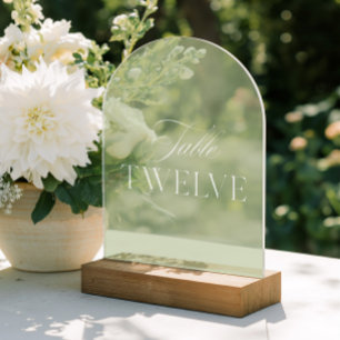 Arch Acrylgrün Hochzeitstisch Zwölf Nummer Acryleinladungen