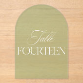 Arch Acrylic Sage Green Wedding Table 14 Number Acryleinladungen (Vorderseite)