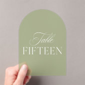 Arch Acrylic Sage Green Wedding Table 15 Number Acryleinladungen (Insitu (Handheld))