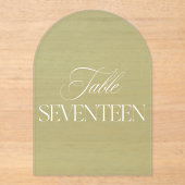 Arch Acrylic Sage Green Wedding Table 17 Number Acryleinladungen (Vorderseite)