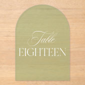 Arch Acrylic Sage Green Wedding Table 18 Number Acryleinladungen (Vorderseite)