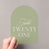 Arch Acrylic Sage Green Wedding Table 21 Number Acryleinladungen (Insitu (Handheld))