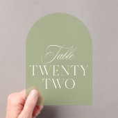 Arch Acrylic Sage Green Wedding Table 22 Number Acryleinladungen (Insitu (Handheld))