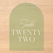 Arch Acrylic Sage Green Wedding Table 22 Number Acryleinladungen (Vorderseite)