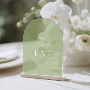 Arch Acrylic Sage Green Wedding Tischnummer