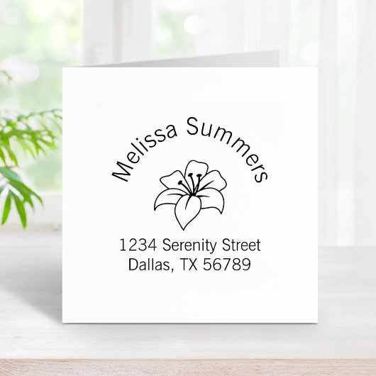 Arch-Adresse der Exotic Lily Blume Gummistempel