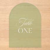 Arch Akryllische Seite Grüne Hochzeitstabelle Eine Acryleinladungen (Vorderseite)