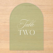 Arch Akryllische Seite Grüne Hochzeitstabelle zwei Acryleinladungen (Vorderseite)