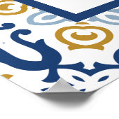 Arch Amalfi Blue Tile Taufe Begrüßungszeichen Poster (Ecke)