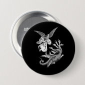 Arch Angel Kämpfen Hydra Dragon Kunst Illustration Button (Vorne & Hinten)