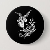 Arch Angel Kämpfen Hydra Dragon Kunst Illustration Button (Vorderseite)