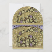 Arch Art Nouveau Peacock Birds Wedding Einladung (Rückseite)