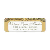 Arch Art Nouveau Vineyard Peacock Anschrift Labels (Vorne)