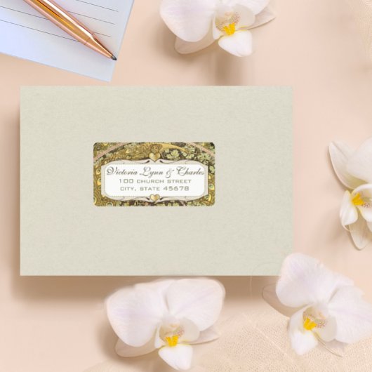 Arch Art Nouveau Vineyard Peacock Anschrift Labels Adressaufkleber