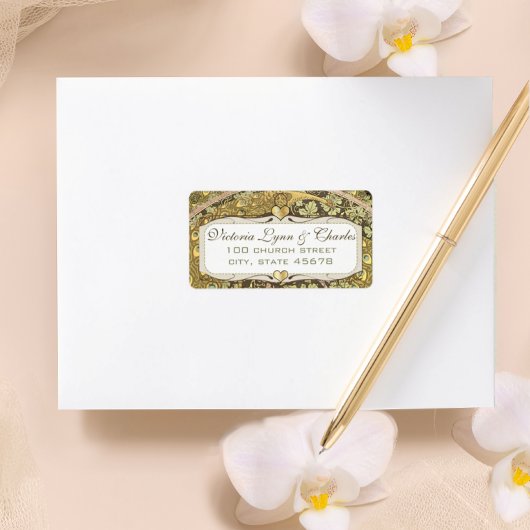 Arch Art Nouveau Vineyard Peacock Anschrift Labels Adressaufkleber